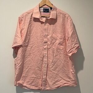 Charleston Threads Mens‎ XXL Peach Short Sleeve Button Down Shirt